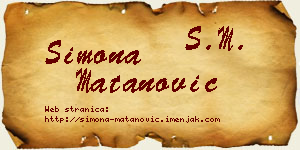 Simona Matanović vizit kartica